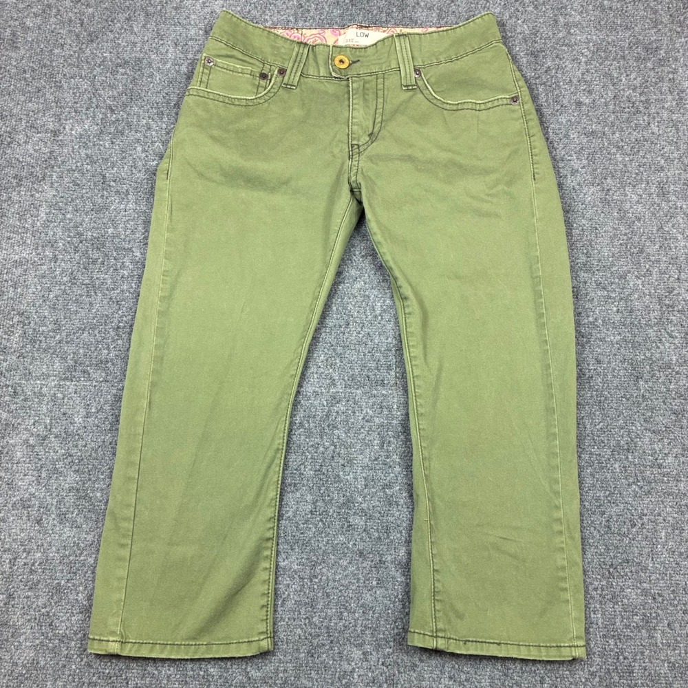 Y2K Levis 542 Low Rise Jeans Womens Size 10 Olive Green Straight Leg Twill Pants